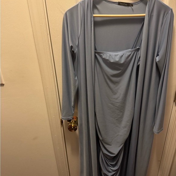 Blue Ruched Bodycon Dress - Picture 3 of 6